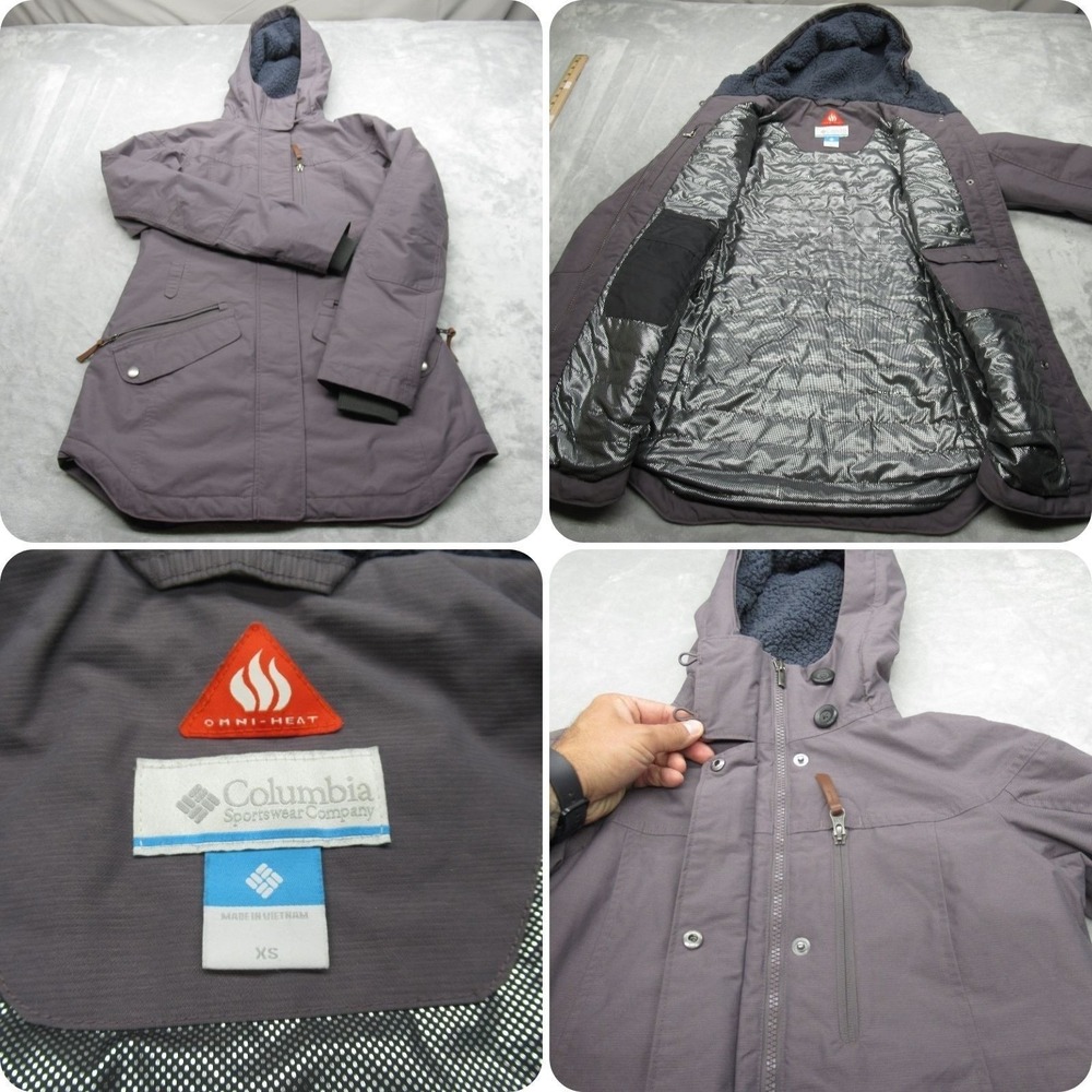 Columbia Jacket Women XS Light Purple Omni Heat Hood Waterproof Carson Pass II